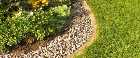 Rocks on a landscape bed in Ada, MI.